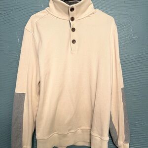 Banana Republic quarter zip up sweater in a cream white
